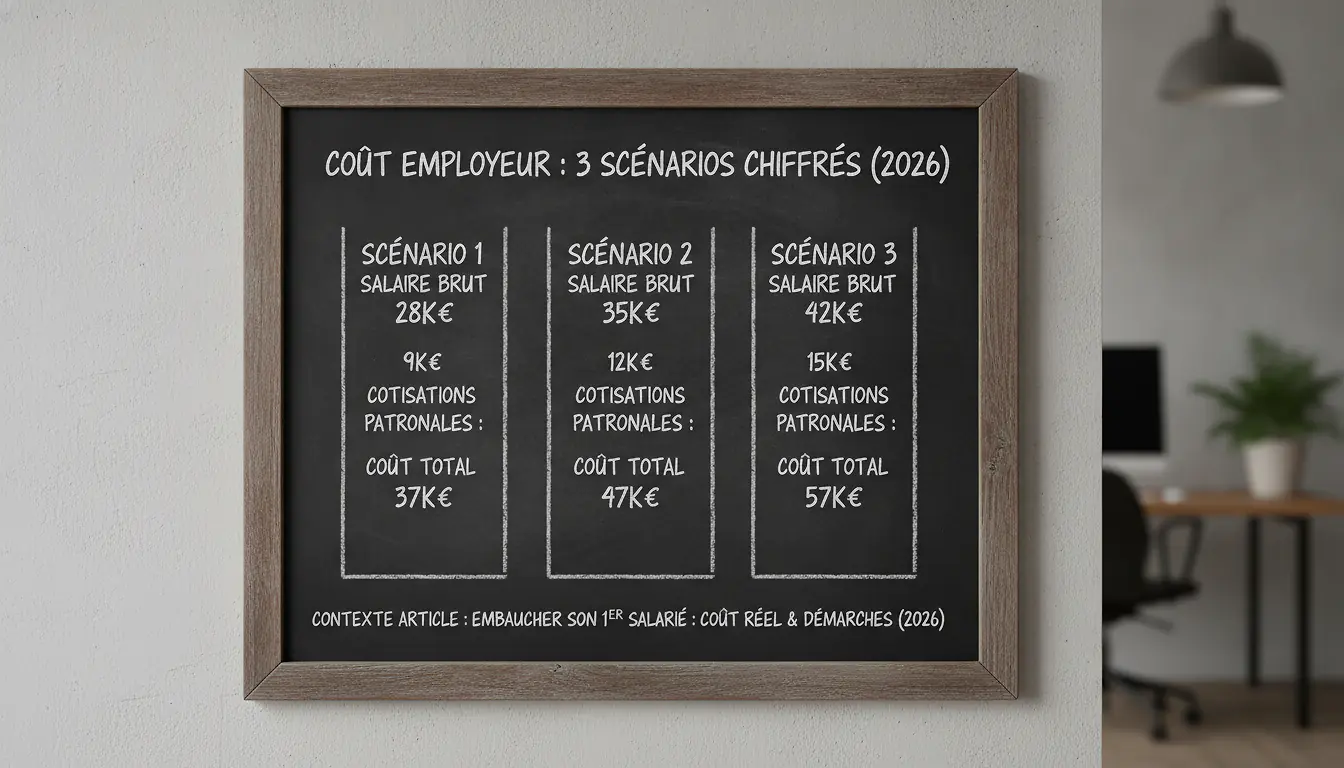 Tableau des coûts employeur : 3 scénarios chiffrés en 2026