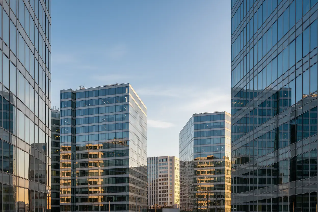 Immeubles de bureaux du quartier d'affaires Euroméditerranée à la Joliette, Marseille